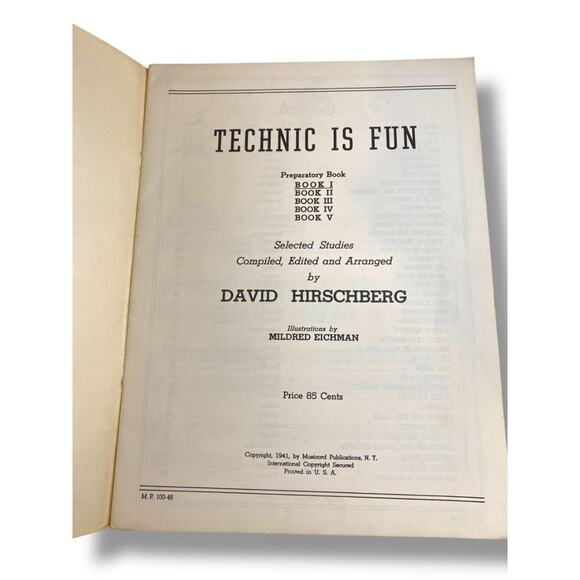 1941 Technic is Fun Book One David Hirschberg Piano Music - Picture 4 of 6